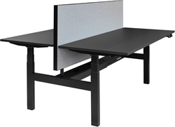 Tussenwand akoestisch, rondom aluminium kader, duo bureau