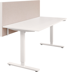 Voorzetwand akoestisch, rondom aluminium kader, enkel bureau