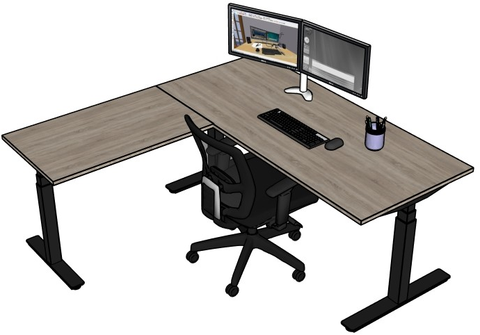 Bureau elektrisch XF390 business hoekopstelling zit-sta