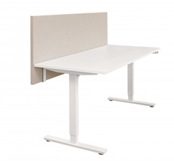 Voorzetwand akoestisch, rondom gestoffeerd, enkel bureau